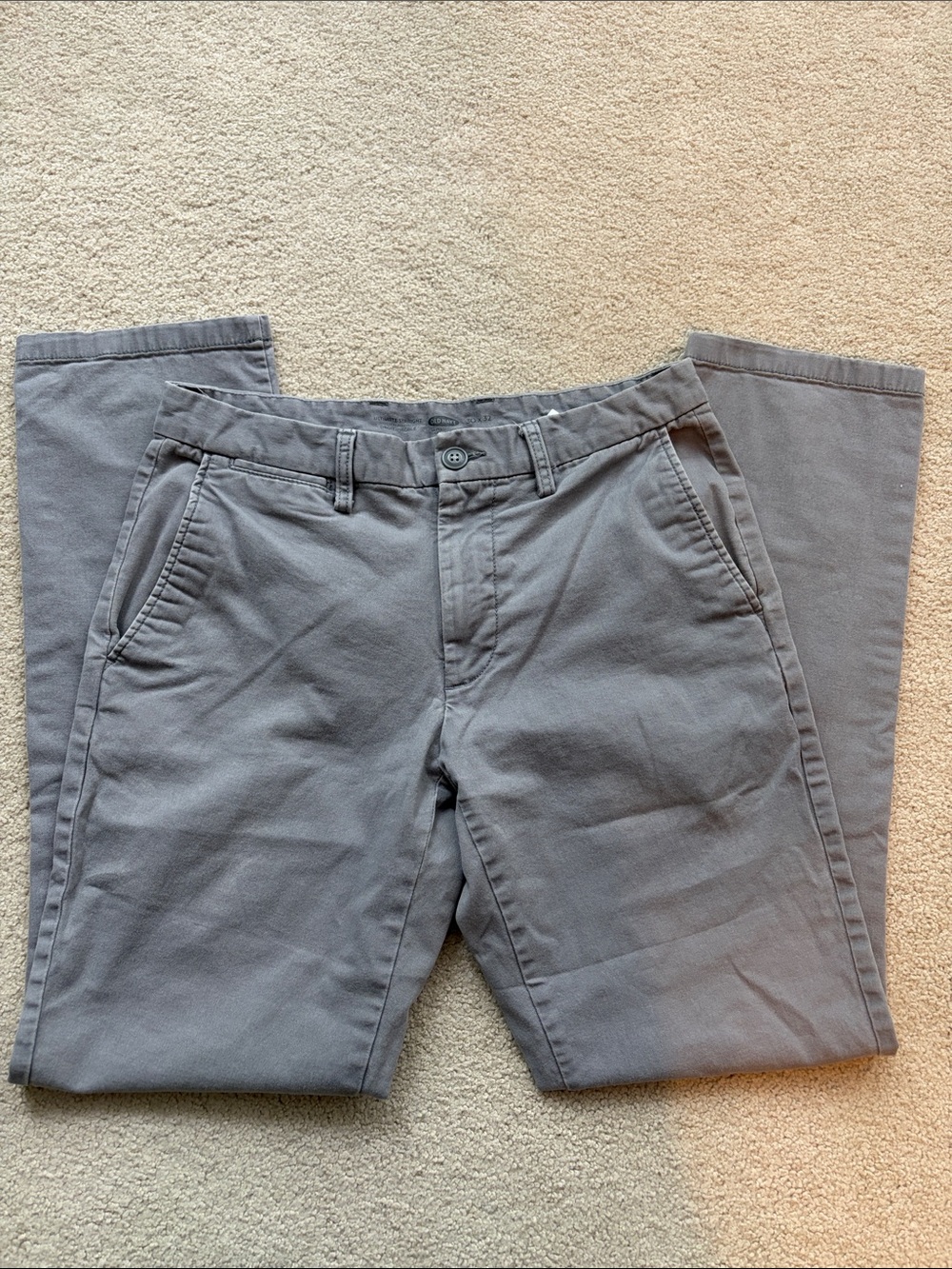 Old Navy ultimate Straight Greystone gray cotton Chino Pants in 30x32